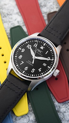Watchonista on Instagram: "Strap Decisions: Exploring new IWC Colored Rubber Straps and Pilot’s Watch Mark XX with its EasX-CHANGE Strap System. Today, #Watchonista goes hands-on with IWC’s new, improved everyday pilot’s watch that features the brand’s proprietary quick-change strap technology allowing for several strap options. Head to the link in bio to learn more and see our hands-on pics."