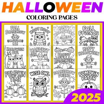 Halloween Coloring Pages Scarecrow Pumpkin Owl Sheets No Prep Activity PreK K