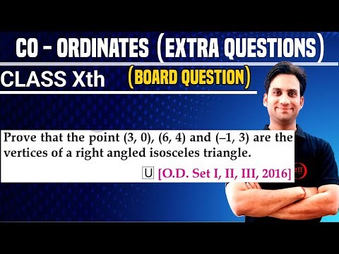 Prove that the point (3,0), (6,4) and (-1,3) are the vertices of a right angled isosceles triangle.