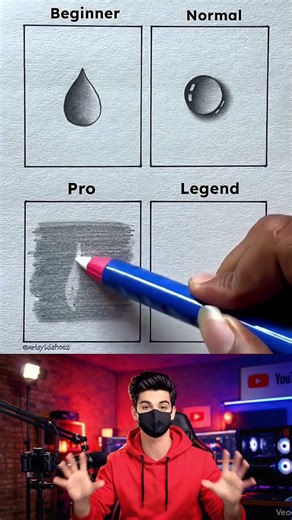 3D Water Drop Drawing 😱💧 99% Log Dhoka Kha Jaate Hain! #shorts