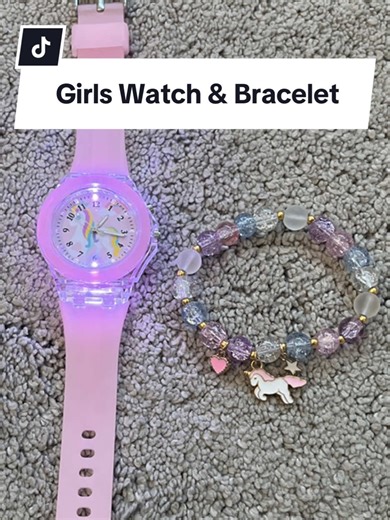 This set is so adorable and SUCH A BARGAIN! #BlackFriday #GirlsGift #TikTokMadeMeBuyIt #GirlsBracelet #GirlsWatch