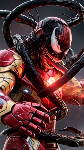 Venom Iron Man Hybrid Transformation ⚡🖤 | Aggressive Marvel Fusion #shorts #aiart #marvel #ironman
