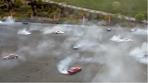 75 cars break Donut World Record at Infineon Raceway