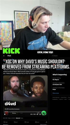 XQC On Why DV4d's Music SHOULDNT Be Removed From Streaming Platforms