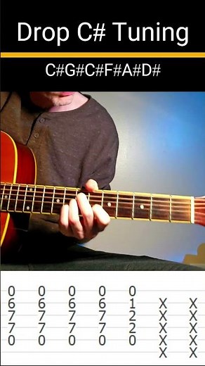 Drop C# Tuning Acoustic Riffs #alternatetunings #acousticguitartabs #acousticguitar