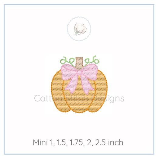 Mini Fall Pumpkin With Bow Sketch Stitch Machine Embroidery Design Digital Download - Etsy