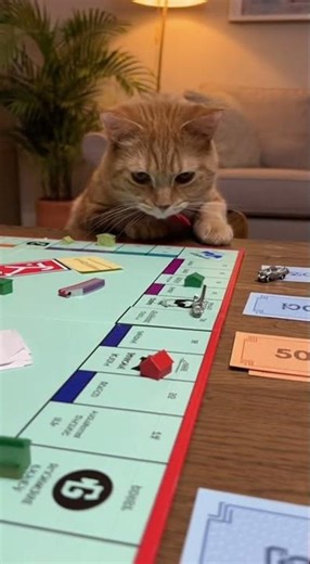 The Cat Who Always Wins at Monopoly #cat