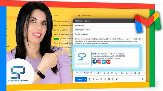 Crear firma en Gmail con imagen, texto y enlaces | Saber Programas