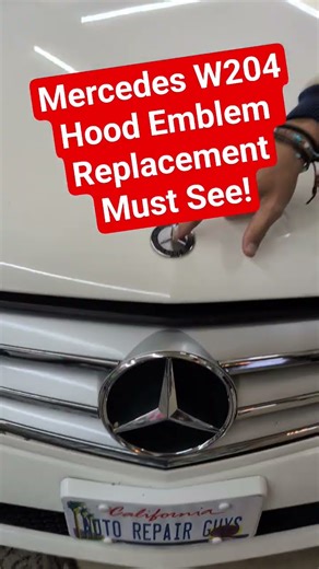 Mercedes W204 Hood Emblem Replacement C250 C300 C350 C180 C200 C280