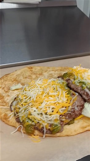 Green Chile Double Cheeseburger or Frybread Burger. They are both amazing!!! | CLEMS