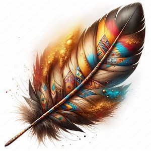 Native Feather Clipart: Gold Powder Designs (digital Download) - Etsy