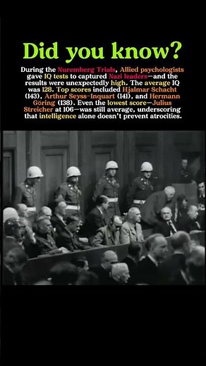 The Shocking IQ Scores of Nazi Leaders at the Nuremberg Trials