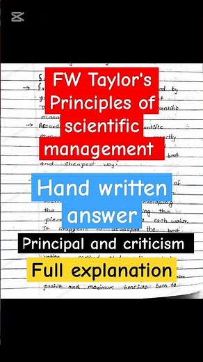 FW Taylor's Principles of scientific management Theory || Class 12 || Business Studies || 💥#shorts