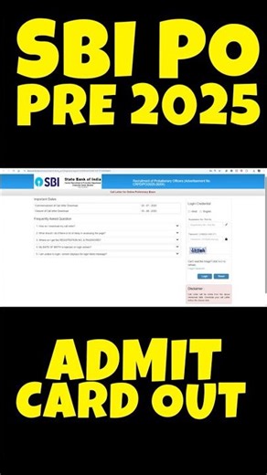 SBI PO ADMIT CARD OUT #sbipo #sbiclerk #bankclerk #bankpo #sbiclerkmains #shorts