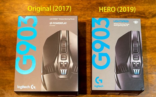 罗技 G903&G903 lightspeed 开箱 对比