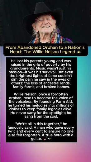 From Abandoned Orphan to a Nation's Heart: The Willie Nelson Legend 🌟