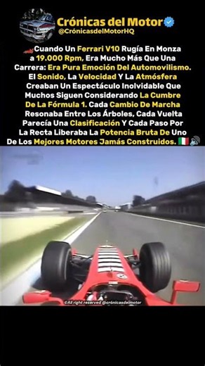 El Ferrari V10 a 19.000 RPM Era el Paraíso para los Aficionados de la Fórmula 1. 🔊🇮🇹 #f1 #V10