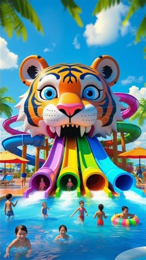 ❤️ Evaluation of cat:tiger water slide 🥰ns model maker ✅#cat #cute #cutecat