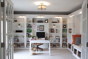 Office Makeover Reveal | IKEA Hack Built-in Billy Bookcases - Southern Revivals