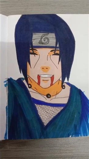 Itachi coloring with markers #art #anime #markers
