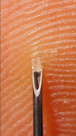 Needle stick injury visualized up close! #microscope #anatomy #skincare #science #medical