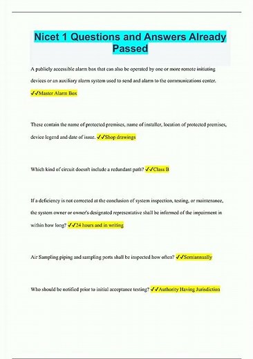 Nicet 1 Questions and Answers Already Passed7 video