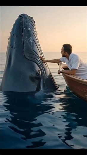 A Human Touches a Blue Whale From a Boat 🐋🌊 | Once-in-a-Lifetime Moment #whalewatching