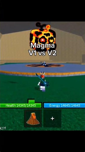 Magma V1 vs V2 who gonna win? Who's the biggest damage! #bloxfruits #roblox #magmafruit