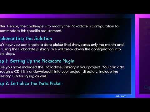 How to Create a Calendar with Only Month and Year Using Pickadate.js