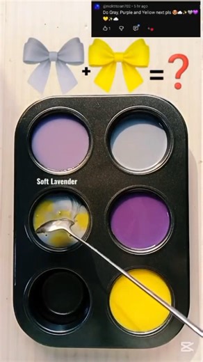 Color Palette / Grey + Purple + Yellow | Golden Violet Mist #colormixing #shorts