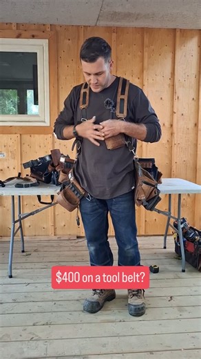 Would you ever spend $400 on a tool belt? I finally upgraded mine to these new @akribisleather belts. In my opinion these are by far the best tool belts on the market! They are designed by trades people to be highly functional. They are extremely comfortable and made with heavy duty leather. In my opinion if a tool belt makes my work easier and I'll wear it every day it's worth every dollar. Comment below and I'll send my review / comparison video showing some of their different model tool belts