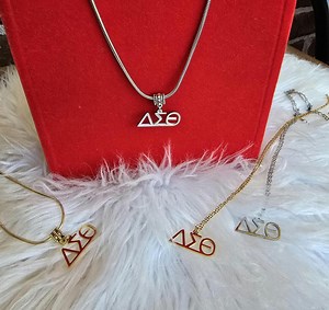 Delta Sigma Theta Necklace- Sorority Necklace - Delta Jewelry - Delta Sigma Theta Gift - HBCU - Divine Nine Sororities - Etsy