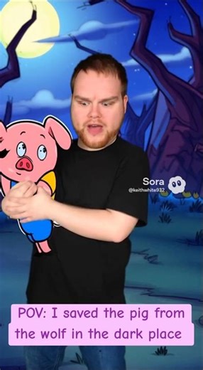 I saved the pig from the Wolf in the dark place.