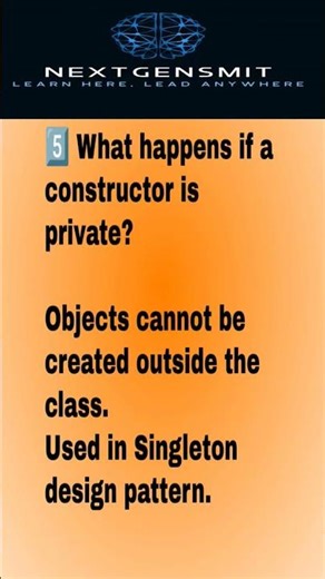 private constructor.#Java #JavaDeveloper #Programming #LearnJava #CodingShorts #JavaInterview