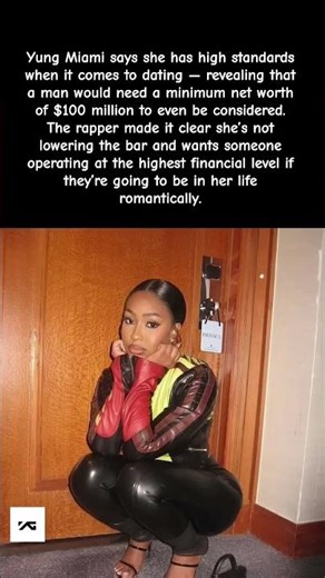 Yung Miami Reveals $100M Net Worth Requirement for Dating! #yungmiami #shorts #viralvideo