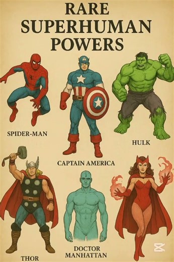 The Mightiest Heroes and Their Rare Abilities #UltimateSuperpowers#ComicBookHeroes#UnstoppableForces