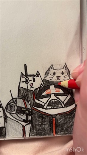 Drawing Echo from the Bad Batch as a cat #starwars #badbatch
