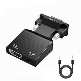 HD to VGA Convertisseur HDMI vers VGA avec câble Audio de 3.5mm, pour PS4, PC portable, moniteur de télévision, projecteur 1080P HD femelle vers VGA mâle ""Nipseyteko"" | Rakuten