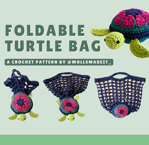 Foldable Turtle Bag - PDF Crochet Pattern - Etsy
