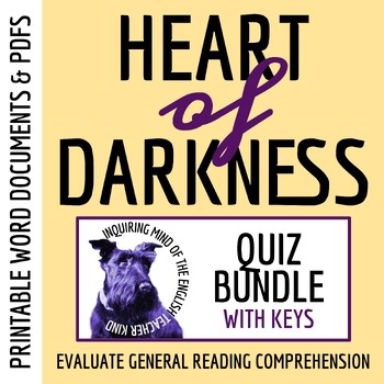 Heart of Darkness by Joseph Conrad Quizzes & Answer Keys | Reading Worksheets
