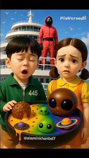"Boy Eats Chocolate Alien Ball & Girl Flies to Space | 4K Cinematic Animation"