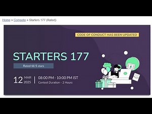STARTERS 177 || Codechef contest LIVE || #codechef #coding #programming #contest