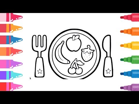How To Draw cute Fruit Set Drawing, Painting & Coloring For Kids and Toddlers_ Child Art 🌈🎨