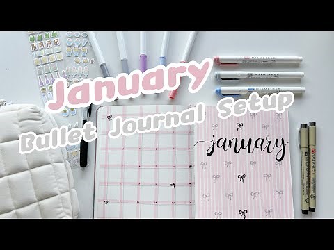 January 2025 Bullet Journal Setup ✿ Plan With Me ✿ Aesthetic Coquette Theme ✿ Simple Bujo Ideas