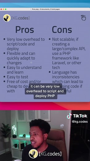 How to code a simple web API in 5 minutes with PHP 👨🏾‍💻⏱ It often gets a bad rap, but PHP is a fast, flexible, and powerful server-side scripting language. One of my favorite ways to use it is to quickly code web API endpoints. 1 — Set headers for the response (e.g. the content type to return JSON) 2 — Use the built-in $_GET object to retrieve a query string parameter of the request 3 — Set up a custom response object 4 — Do some work; like retrieve a record from a MySQL database 5 — Encode t