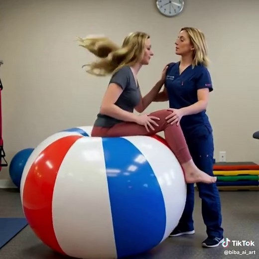Big Beach Ball Bounce Therapy for Fitness