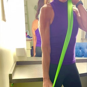 Day 17! TRI Harder Challenge! Checking in- how are you doing? I’m a huge fan of using the loop resistance bands for working the triceps and always travel with a few sets of long & loop bands. While at TSC.ca I encouraged a few of the crew to join me in this months challenge. They were all surprised at how effective resistance bands can be! Here’s some fun triceps facts I shared with them: 1. The Triceps muscle makes up 2/3 of the muscle in your arm. 2. The average triceps muscle is twice as big 