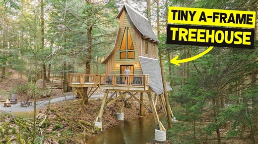 Inside a Fairytale Luxury Tiny Home: A-Frame Treehouse Over Water (Airbnb Tour)