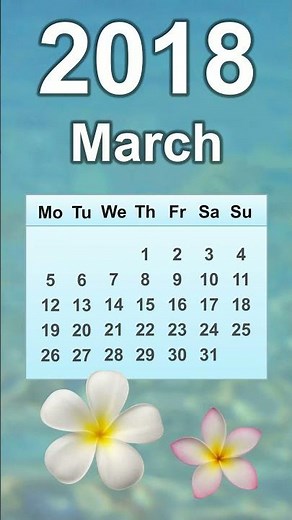 March 2018 Calendar
