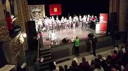 Corbyn Rally in Newcastle ends with "The Red flag" been sung by the packed out audience